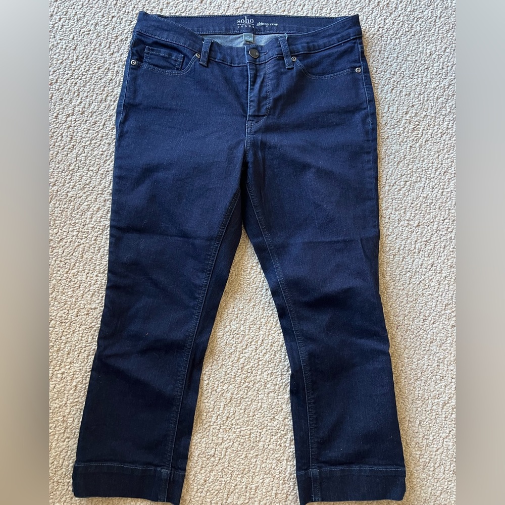 New York & Company Soho Skinny Cropped Blue Jeans size 8